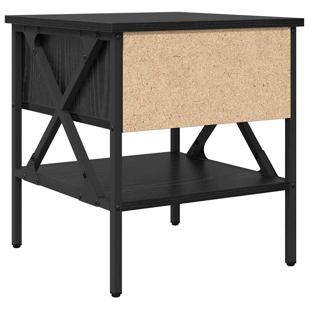 Bedside Cabinet with Drawer Black oak 40 x 42 x 45 cm