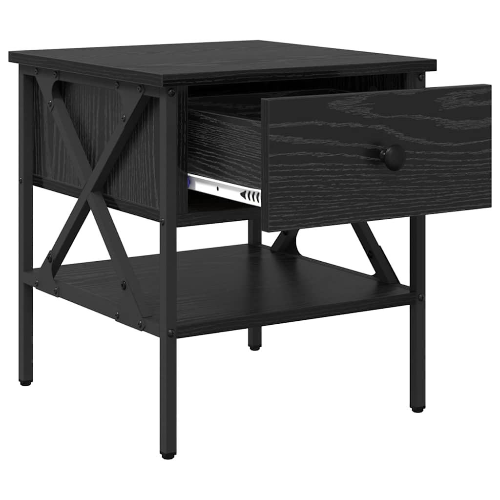 Bedside Cabinet with Drawer 2 pcs Black oak 40 x 42 x 45 cm