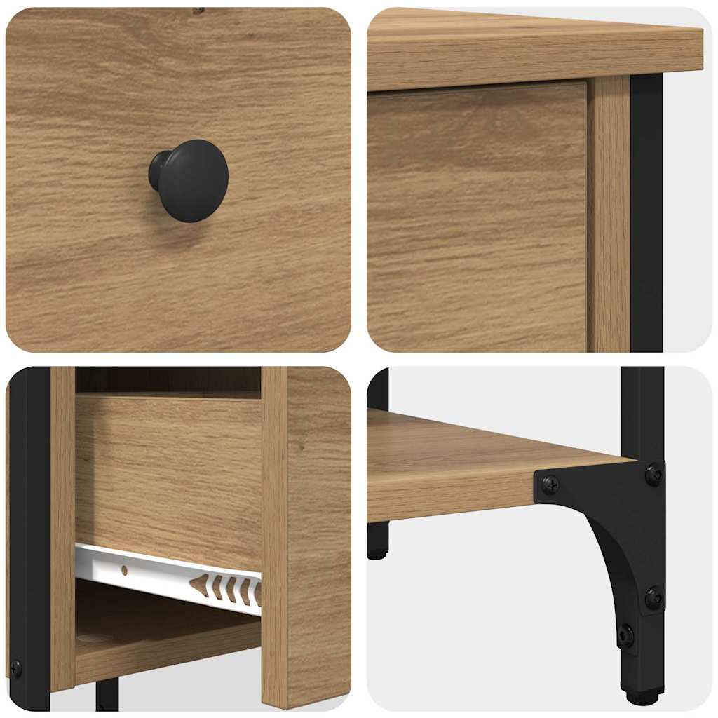 Bedside Cabinet 2 pcs Brown 33.5 x 36 x 70 cm Engineered Wood