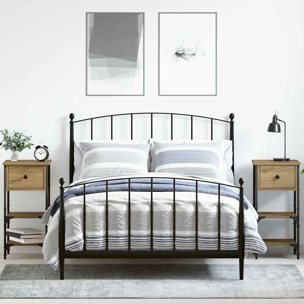 Bedside Cabinet 2 pcs Brown 33.5 x 36 x 70 cm Engineered Wood