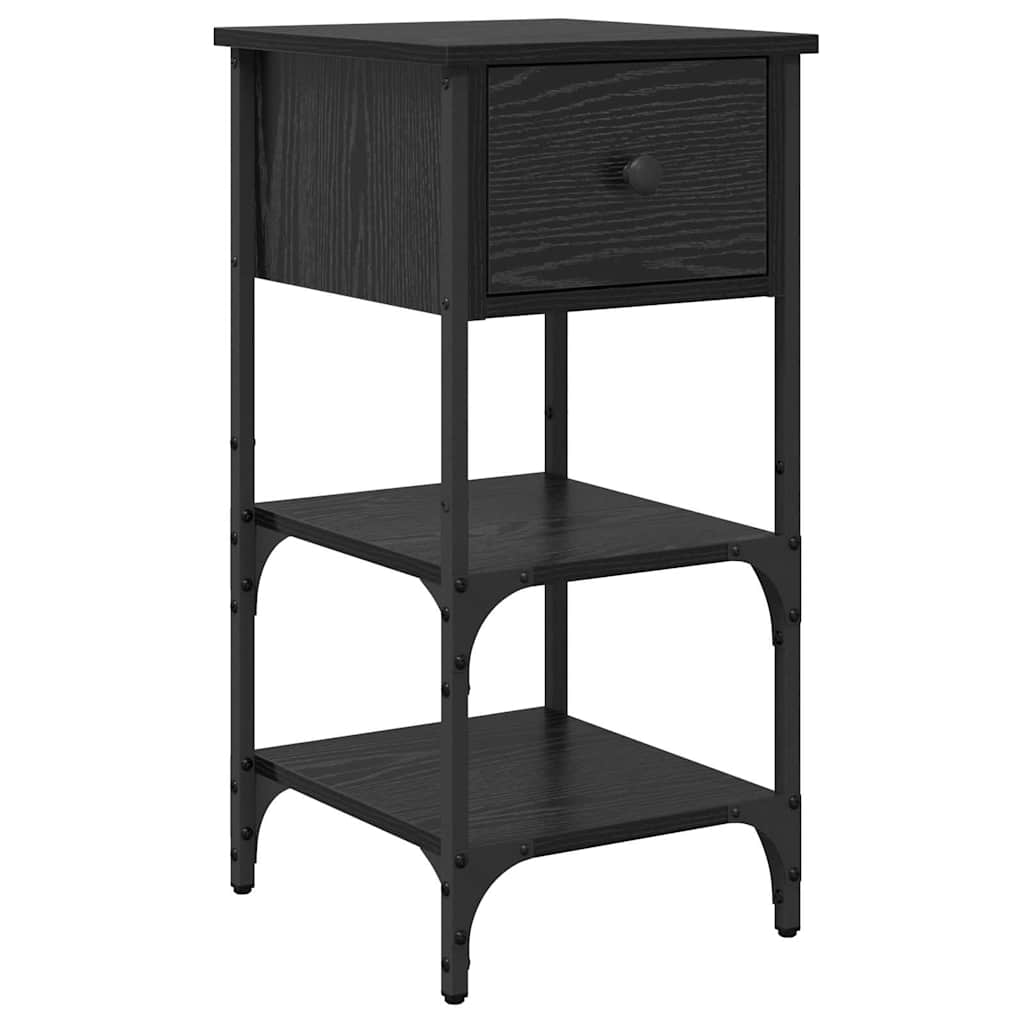 Bedside Cabinet Black Oak 33.5 x 36 x 70 cm Engineered Wood