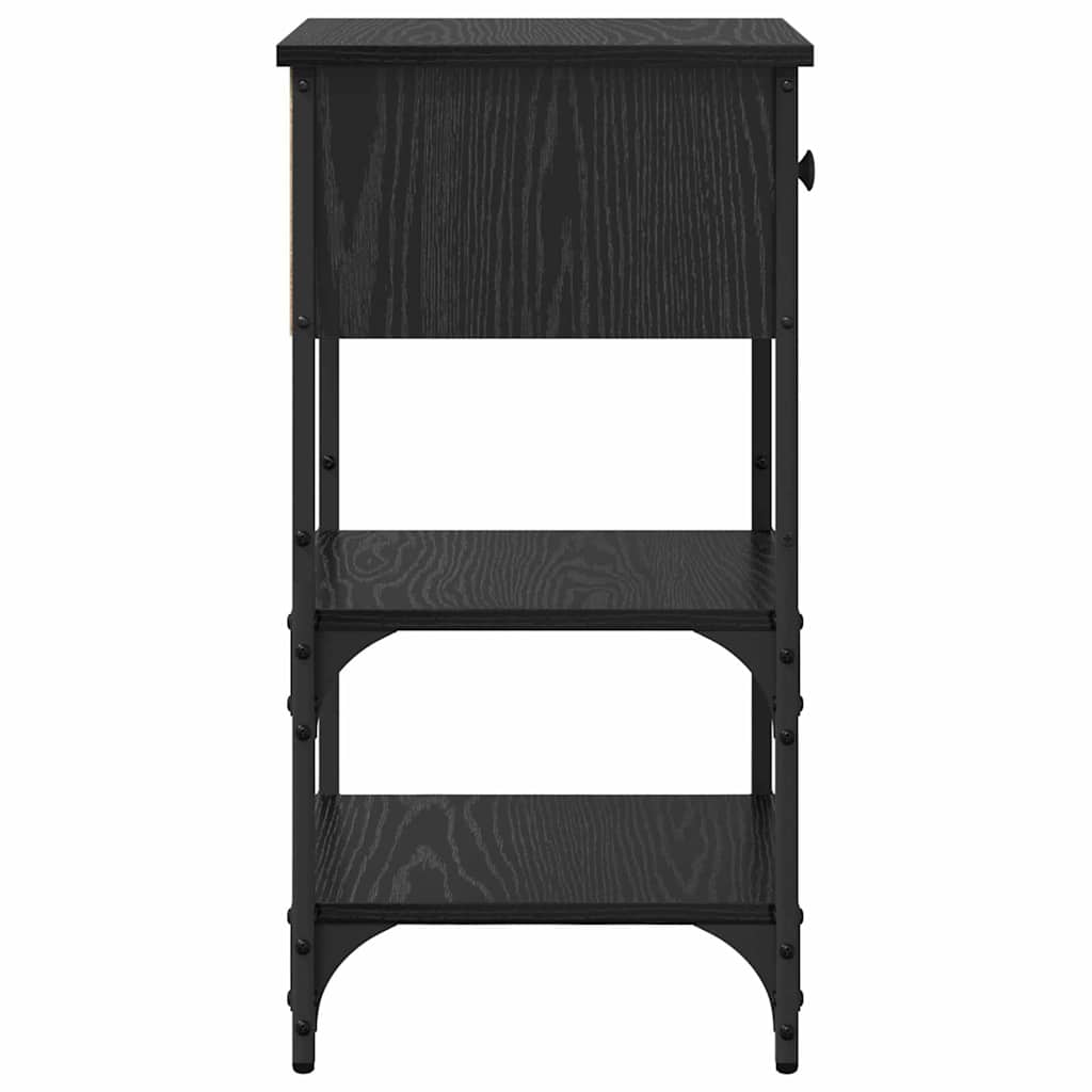 Bedside Cabinet Black Oak 33.5 x 36 x 70 cm Engineered Wood