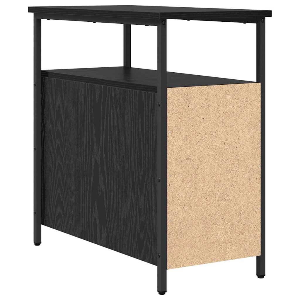 Bedside Cabinet Black oak 30 x 60 x 60 cm Engineered wood
