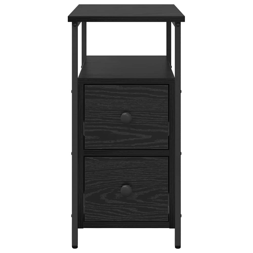 Bedside Cabinet Black oak 30 x 60 x 60 cm Engineered wood