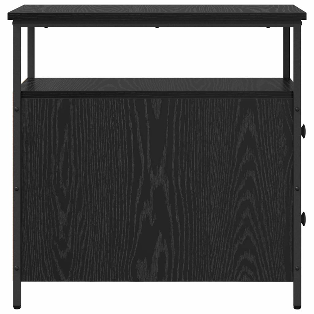 Bedside Cabinet Black oak 30 x 60 x 60 cm Engineered wood