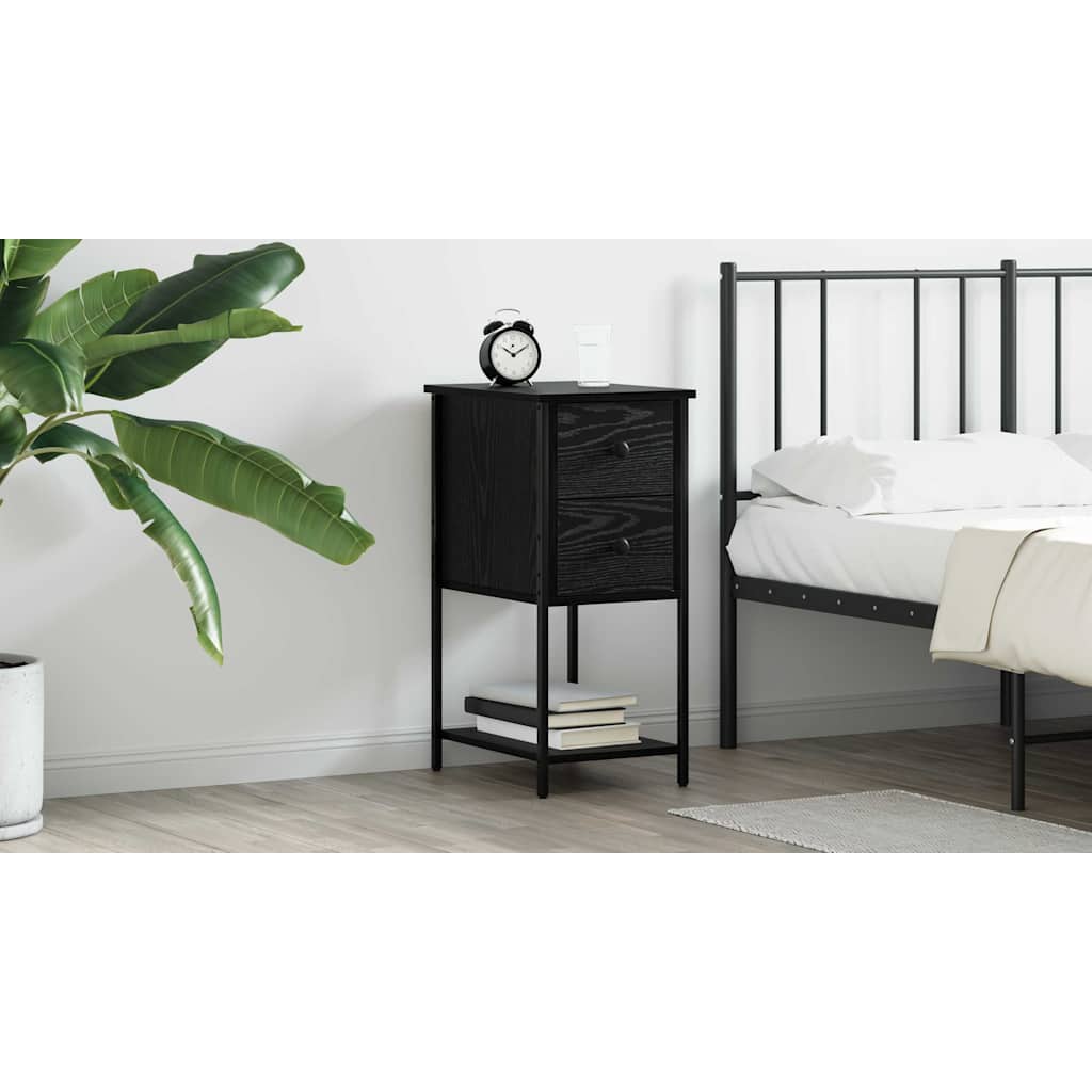 Bedside Cabinet Black oak 32 x 42 x 70 cm Engineered wood