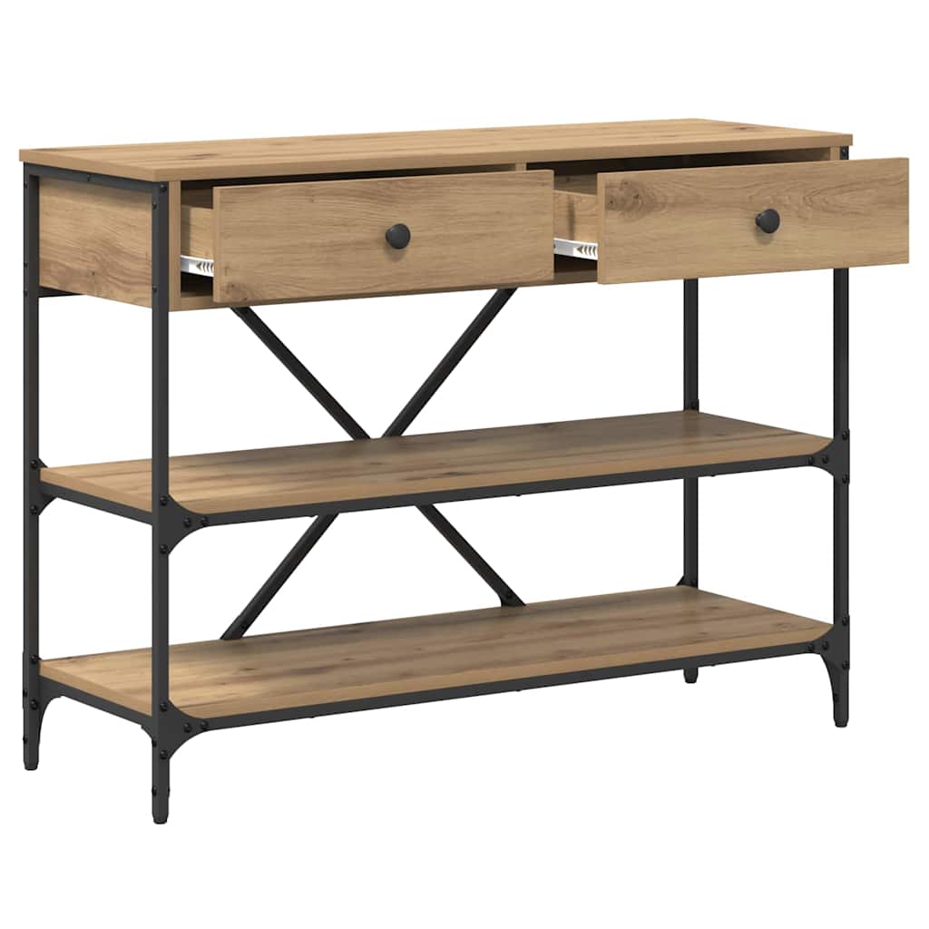 Console Table with Drawer Brown 100 x 34.5 x 75 cm Wood