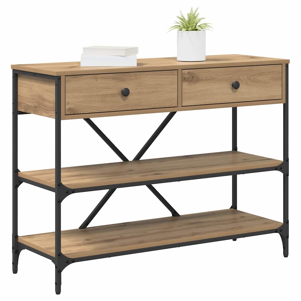 Console Table with Drawer Brown 100 x 34.5 x 75 cm Wood