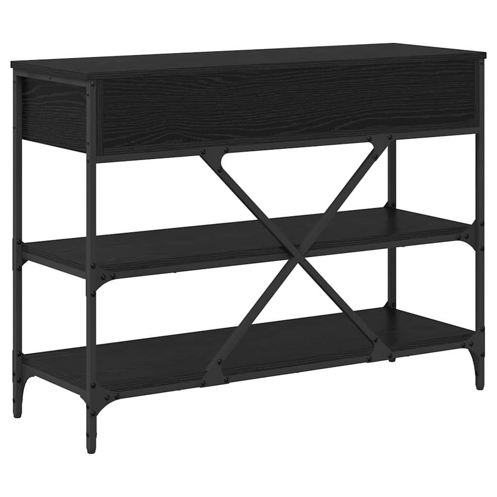 Console Table with Drawer Black Oak 100 x 34.5 x 75 cm Wood