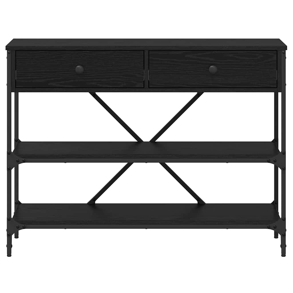 Console Table with Drawer Black Oak 100 x 34.5 x 75 cm Wood