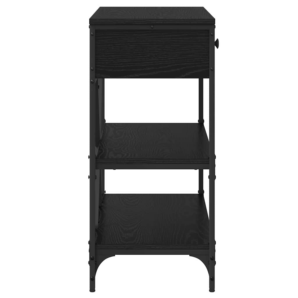 Console Table with Drawer Black Oak 100 x 34.5 x 75 cm Wood