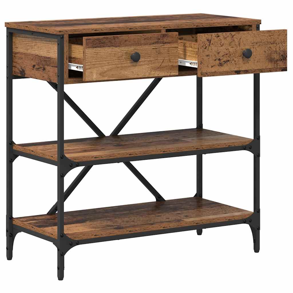 Console Table with Drawer Brown 75 x 34.5 x 75 cm Wood