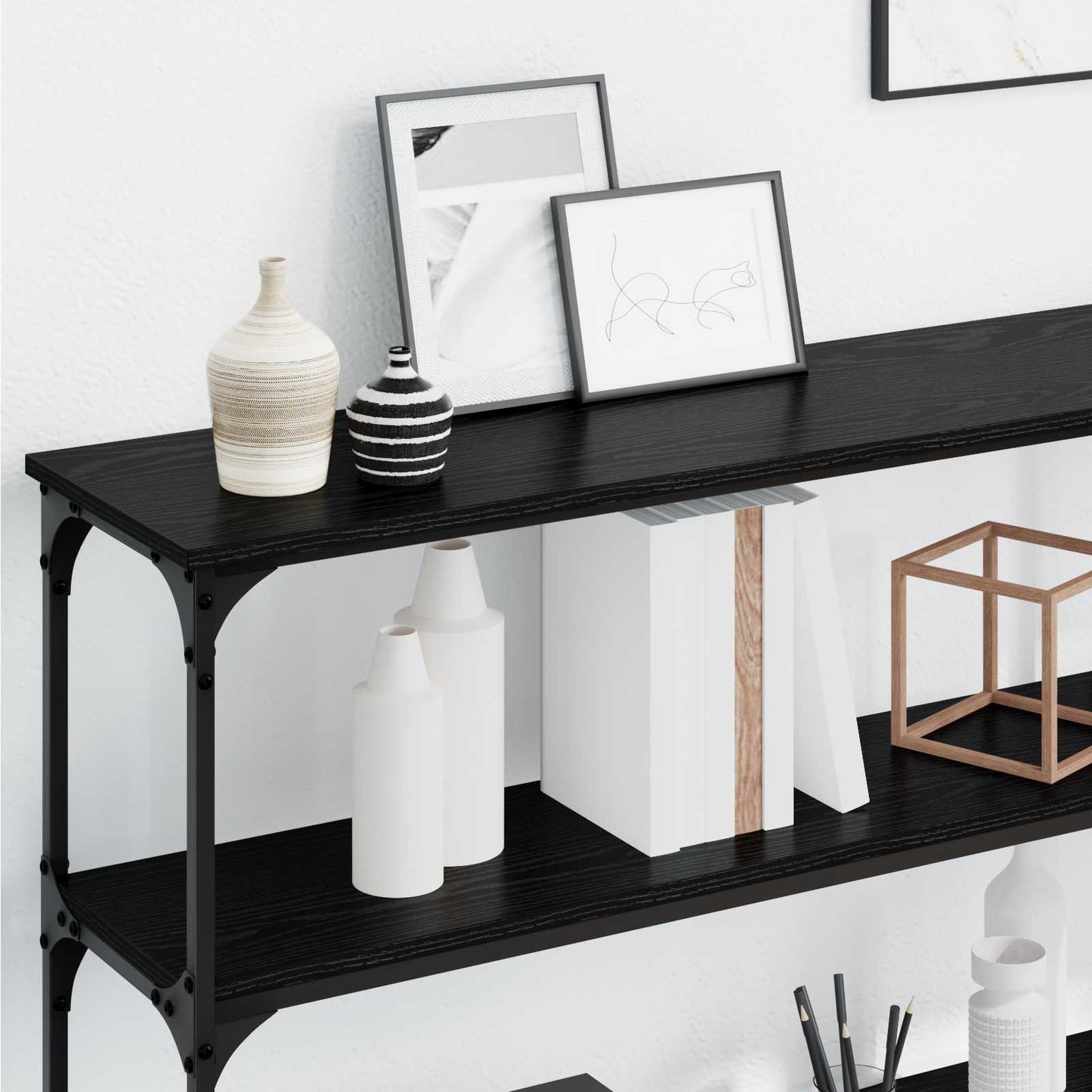 Console Table Black oak 200 x 29 x 75 cm