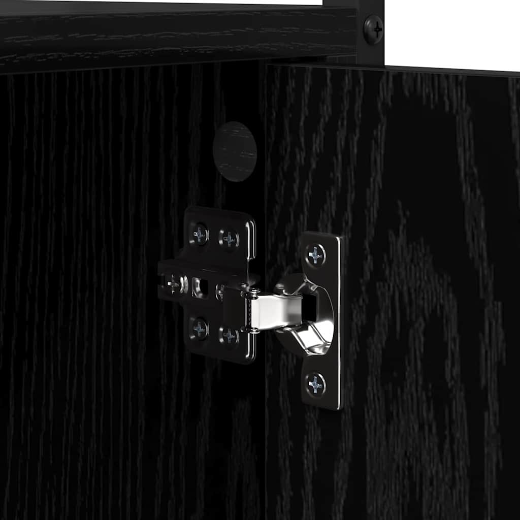 vidaXL Washing Machine Cabinet Black oak 68 x 48.5 x 194 cm