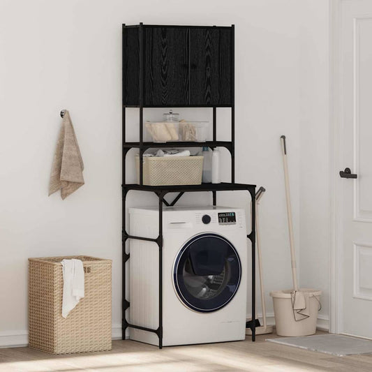 vidaXL Washing Machine Cabinet Black oak 68 x 48.5 x 194 cm