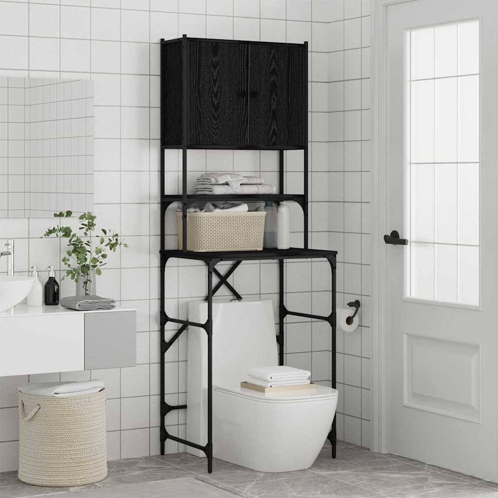 vidaXL Washing Machine Cabinet Black oak 68 x 48.5 x 194 cm