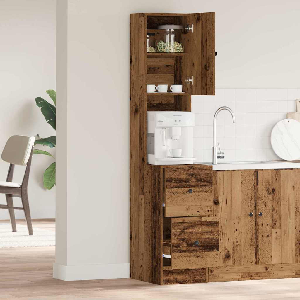 Kitchen Sideboard with Drawer Old Wood 32 x 50 x 180 cm
