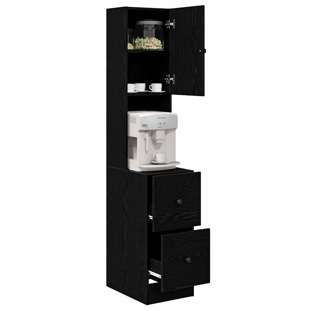 Kitchen Sideboard with Drawer Black Oak 32 x 50 x 180 cm