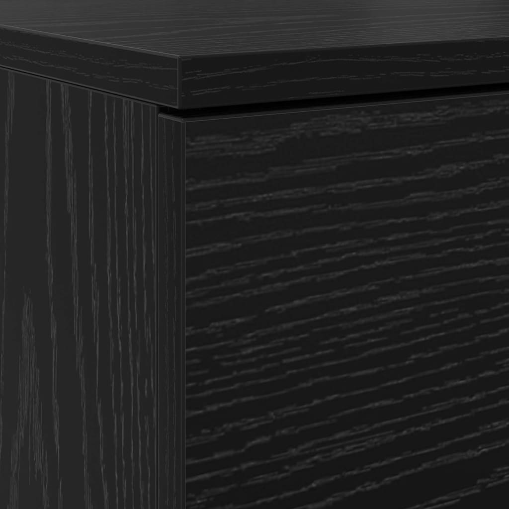 Shoe Cabinet Black Oak 100.5 x 28 x 100 cm Engineered Wood