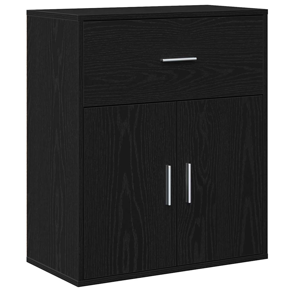 Sideboard with Drawer Black Oak 60 x 31 x 70 cm Engineered Wood
