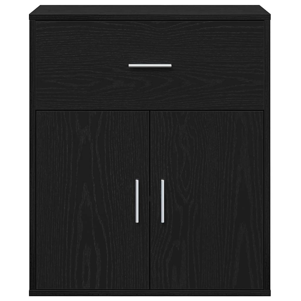 Sideboard with Drawer Black Oak 60 x 31 x 70 cm Engineered Wood