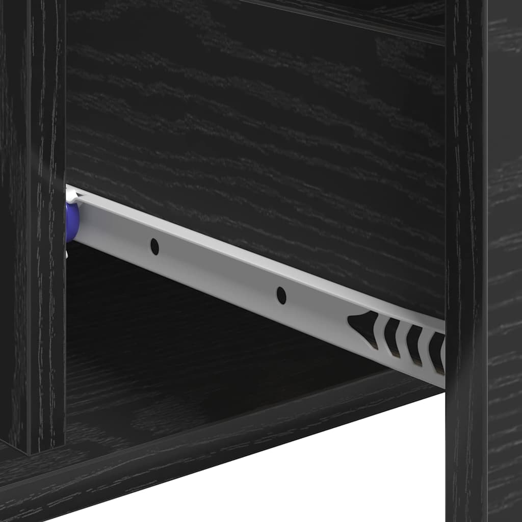Sideboard with Drawer Black Oak 60 x 31 x 70 cm Engineered Wood