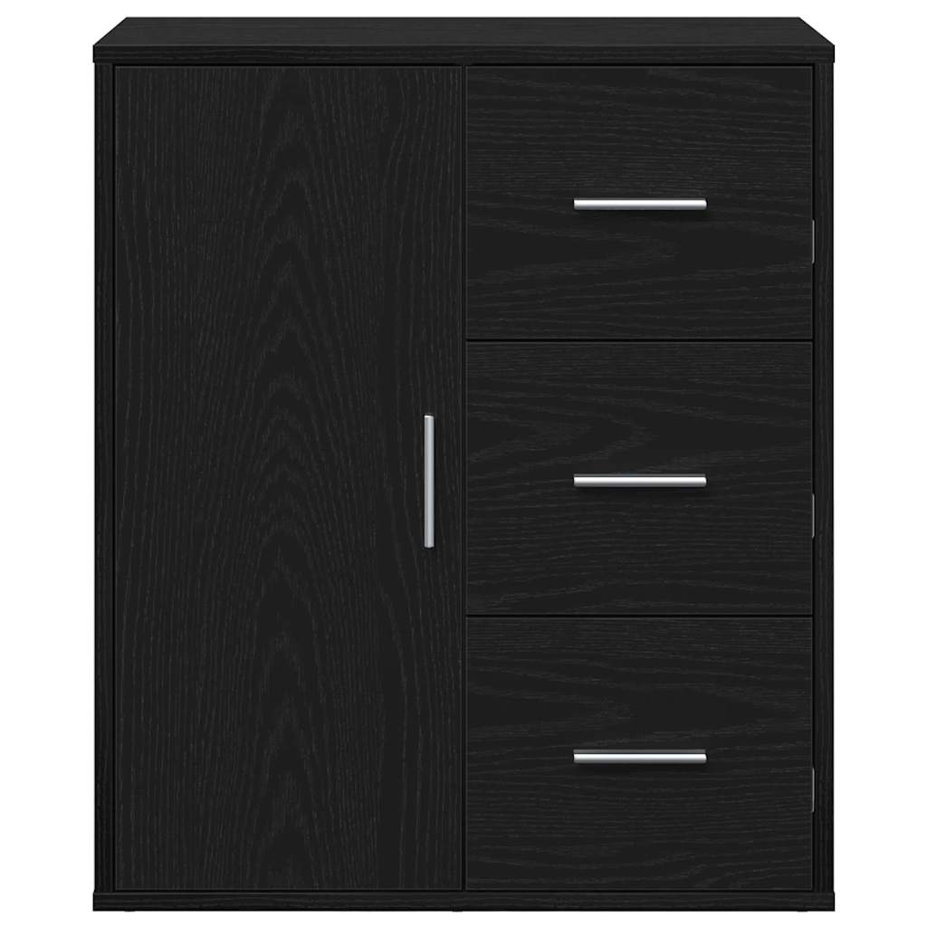 Sideboard with Drawer Black Oak 60 x 31 x 70 cm Engineered Wood