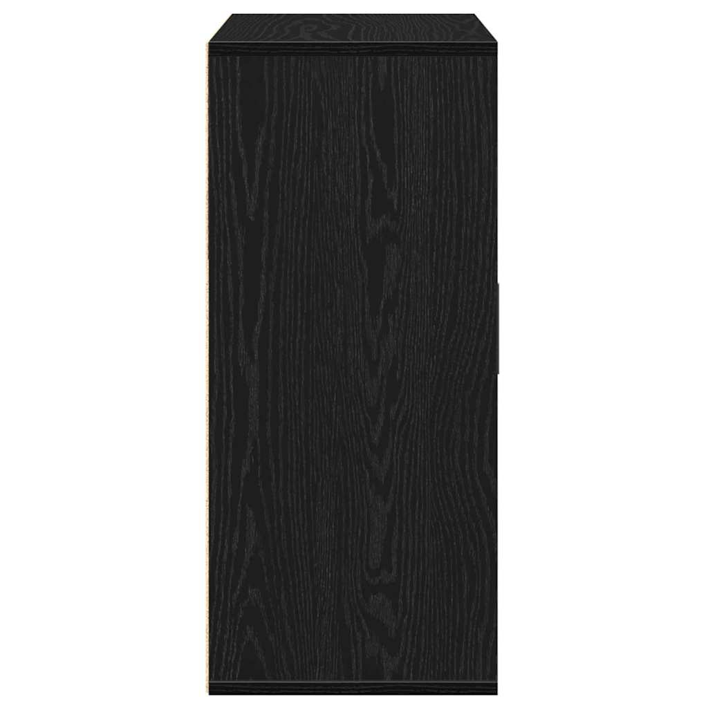 Sideboard with Drawer Black Oak 60 x 31 x 70 cm Engineered Wood