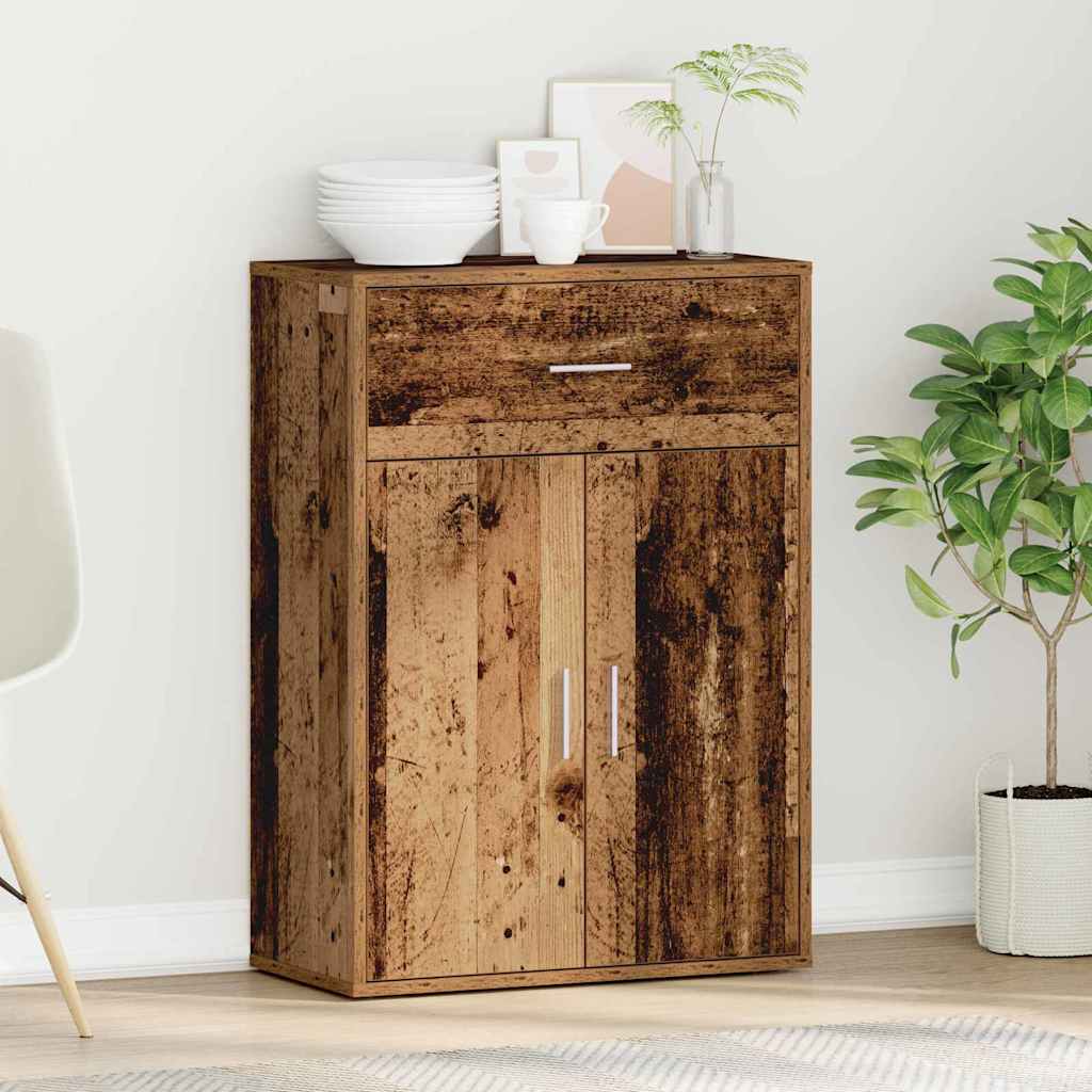 Sideboard with Drawer Old Wood 60 x 30 x 84 cm Engineered Wood