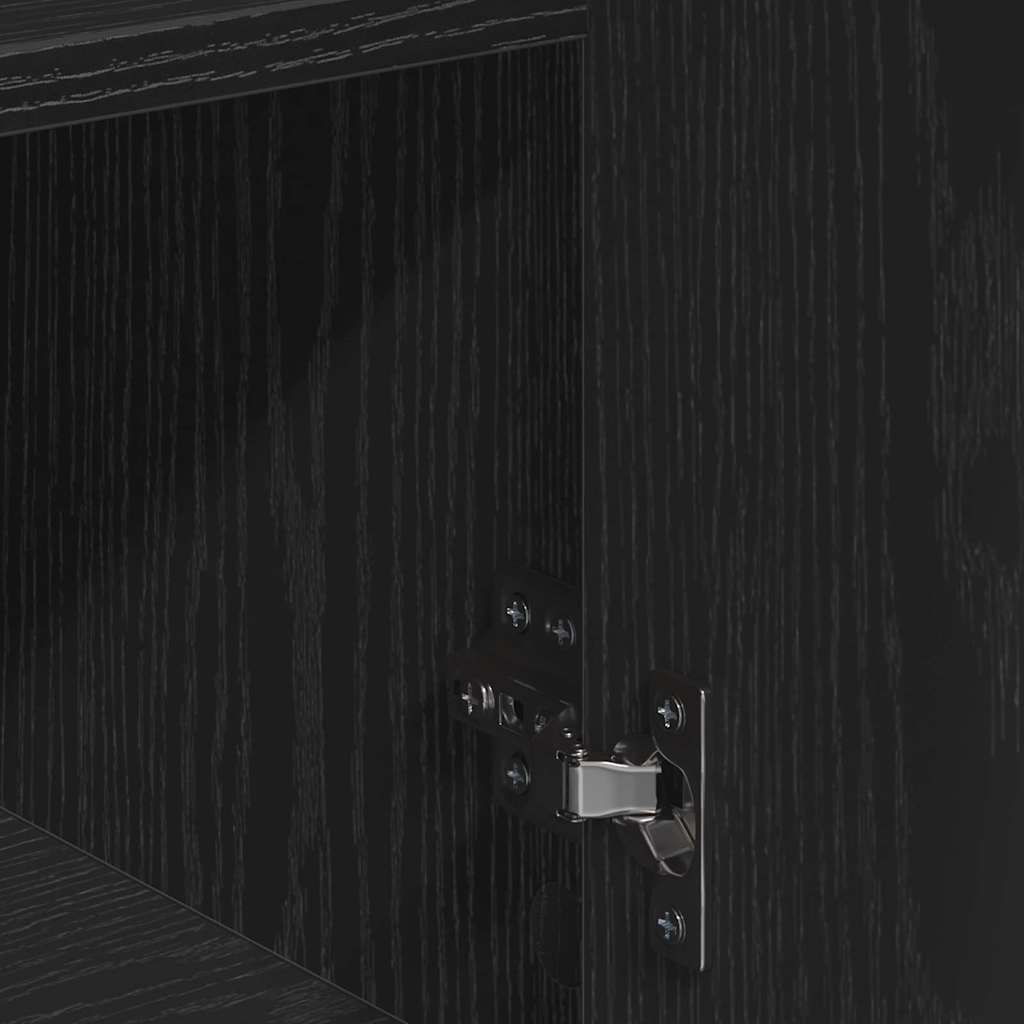 Sideboard with Drawer Black Oak 60 x 30 x 84 cm Engineered Wood