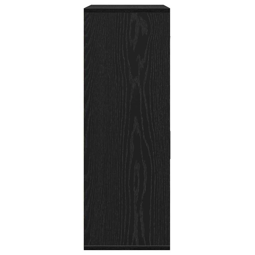 Sideboard with Drawer Black Oak 60 x 30 x 84 cm Engineered Wood