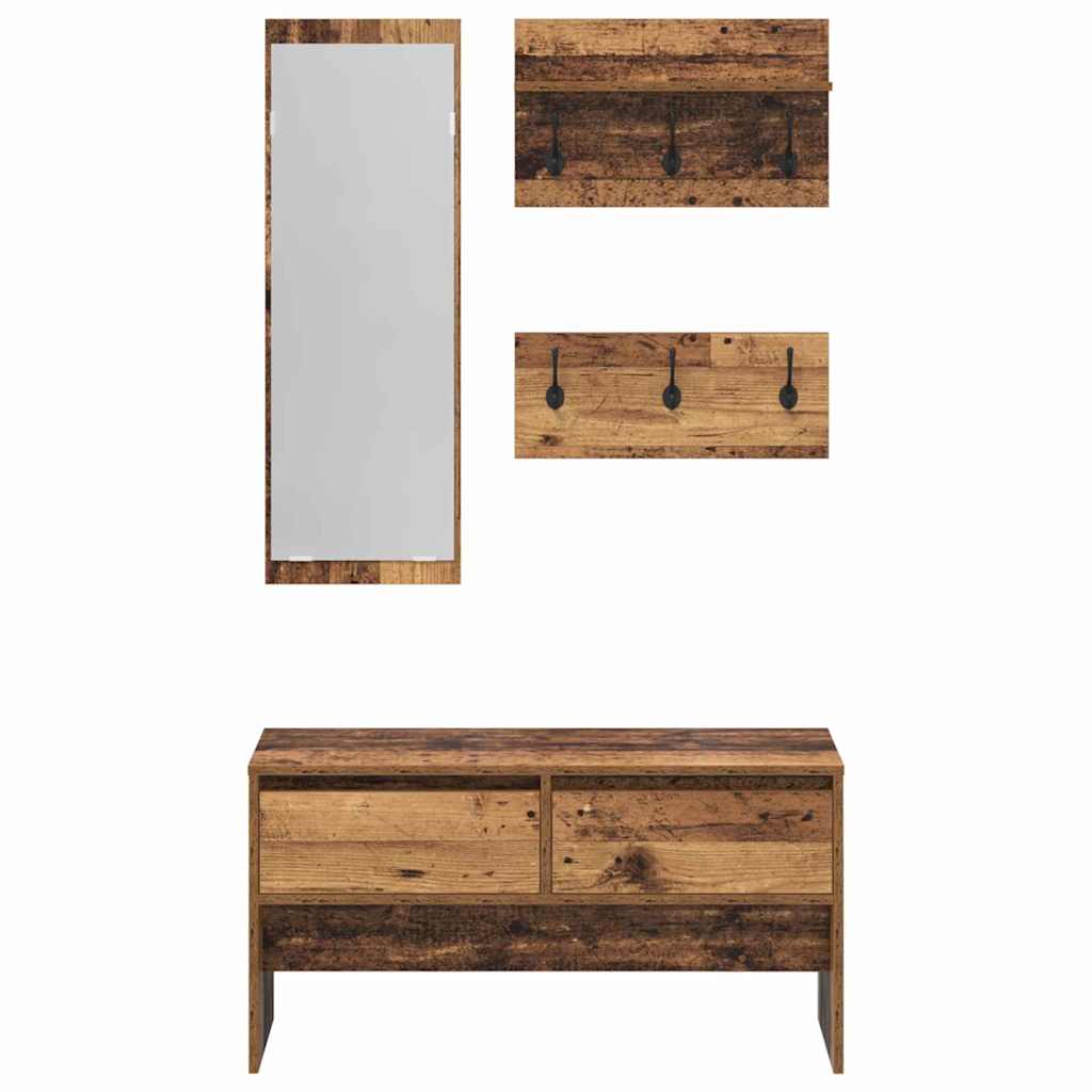 Hallway Furniture Set Old Wood 90 x 31 x 46.5 cm