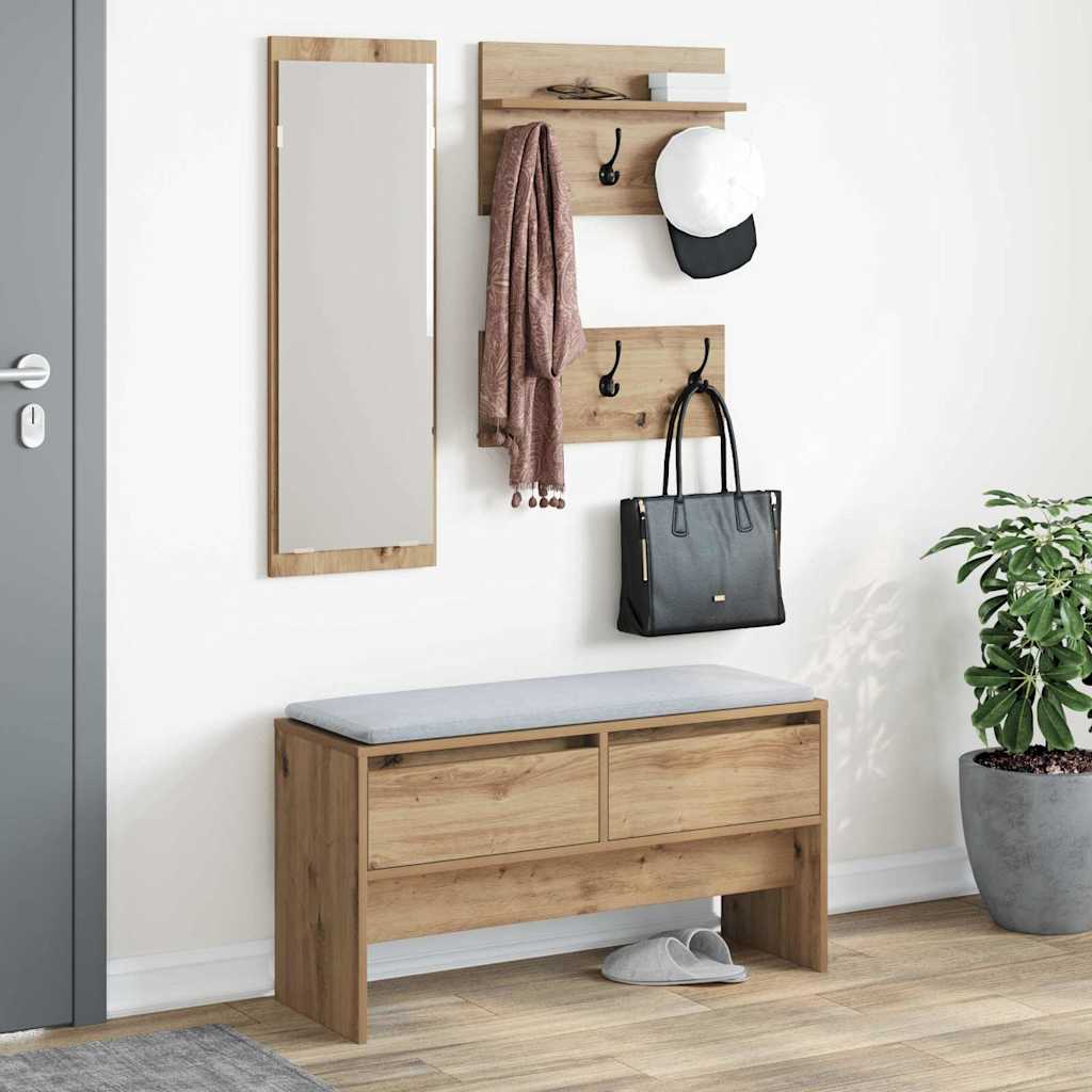 Hallway Furniture Set Artisian Oak 90 x 31 x 46.5 cm