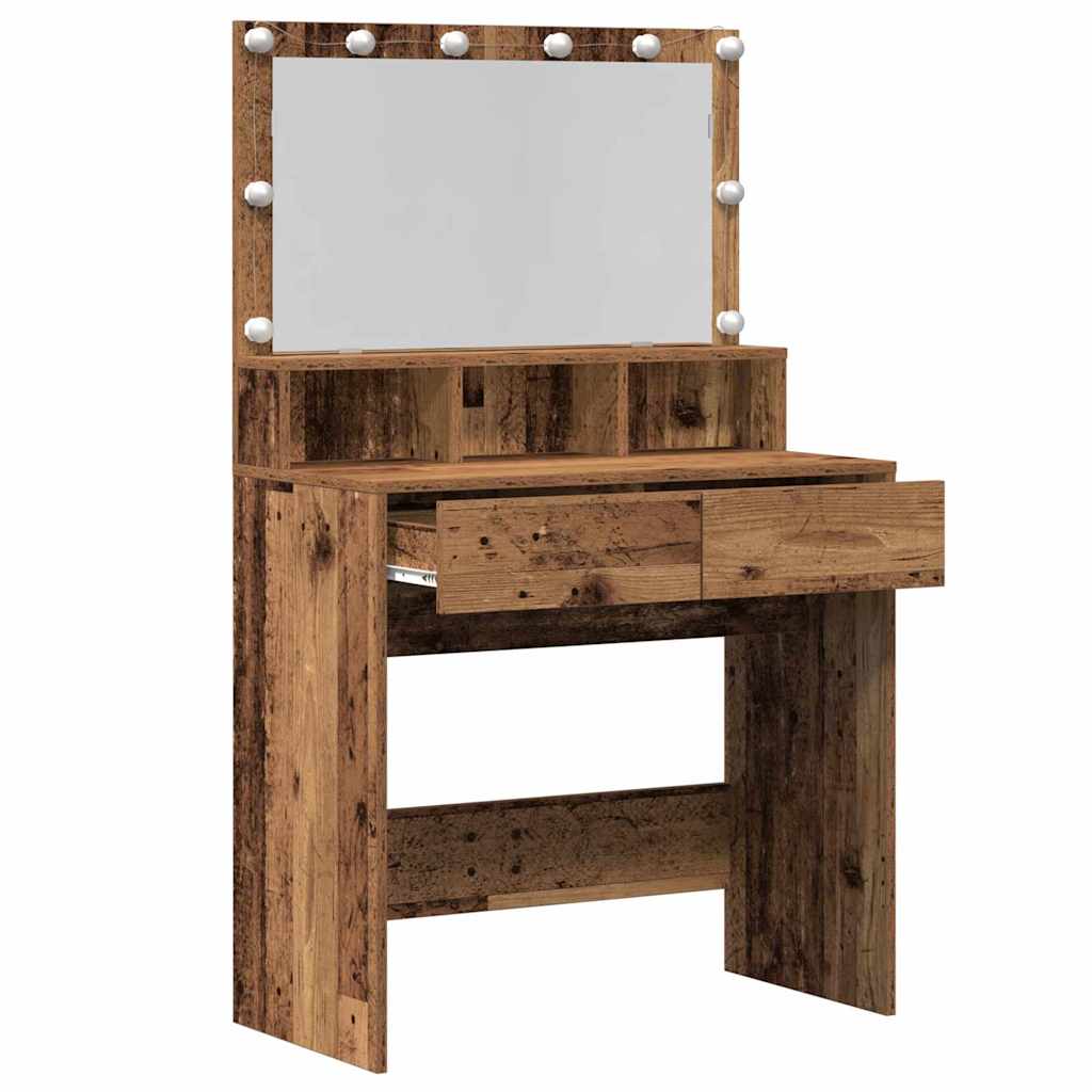 Dressing Table Old Wood 80 x 41 x 134.5 cm Engineered Wood