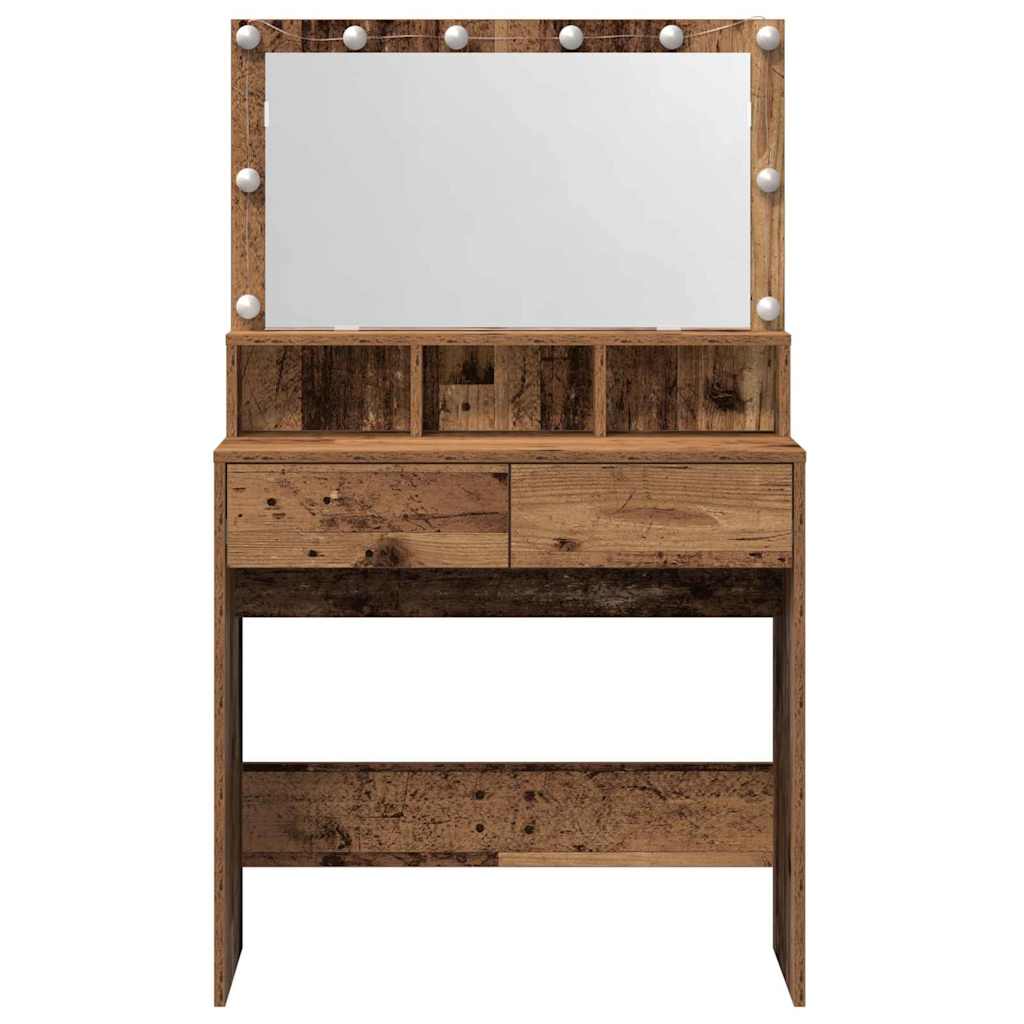 Dressing Table Old Wood 80 x 41 x 134.5 cm Engineered Wood