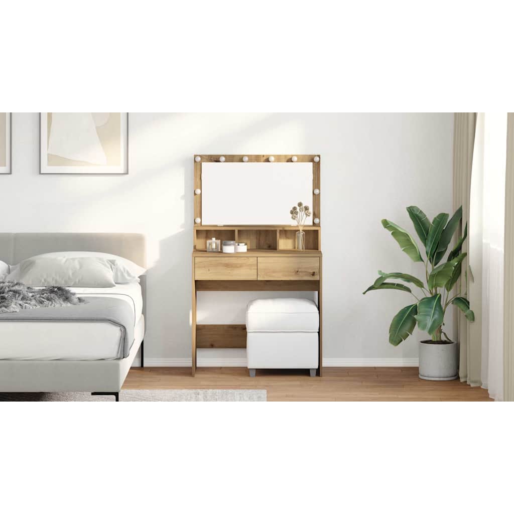 Dressing Table Artisan Oak 80 x 41 x 134.5 cm Engineered Wood