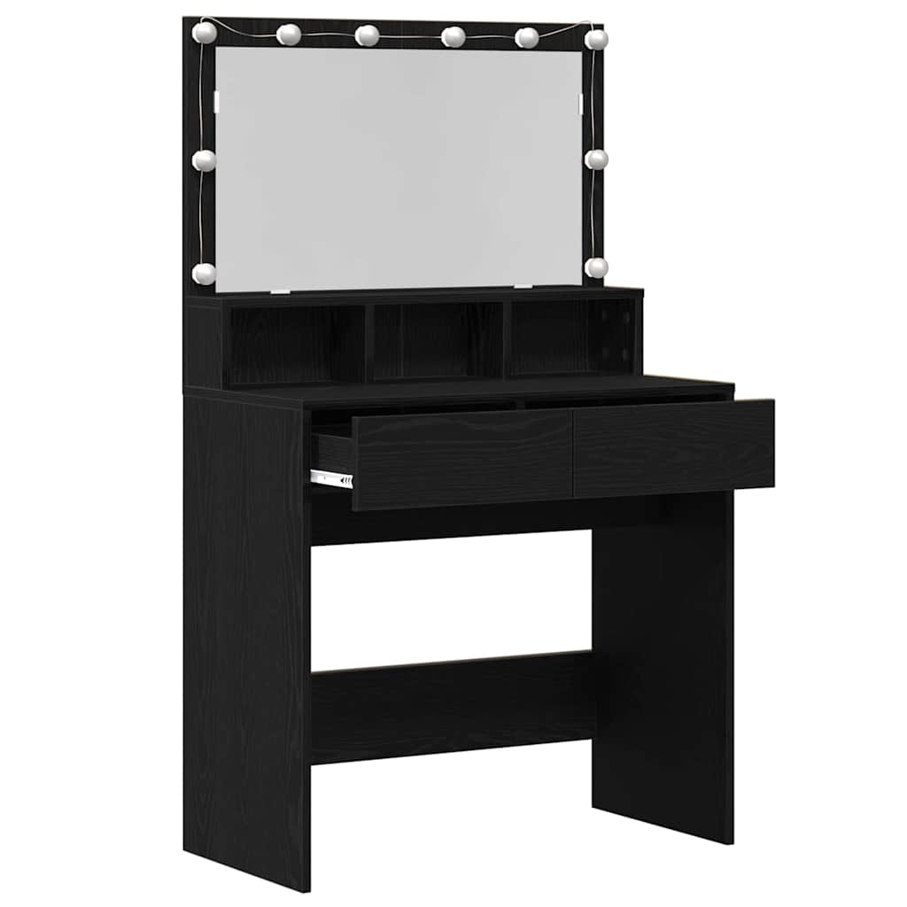 Dressing Table Black Oak 80 x 41 x 134.5 cm Engineered Wood