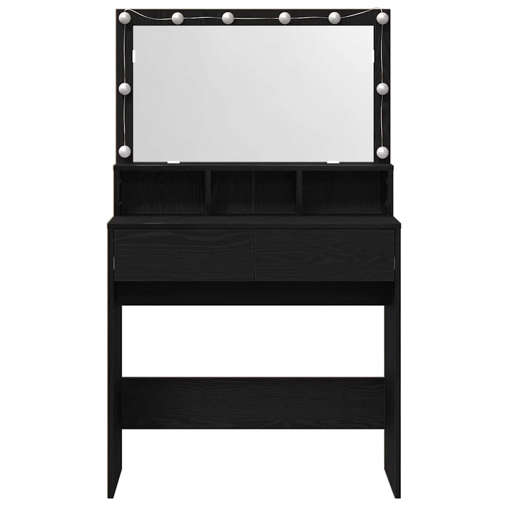 Dressing Table Black Oak 80 x 41 x 134.5 cm Engineered Wood
