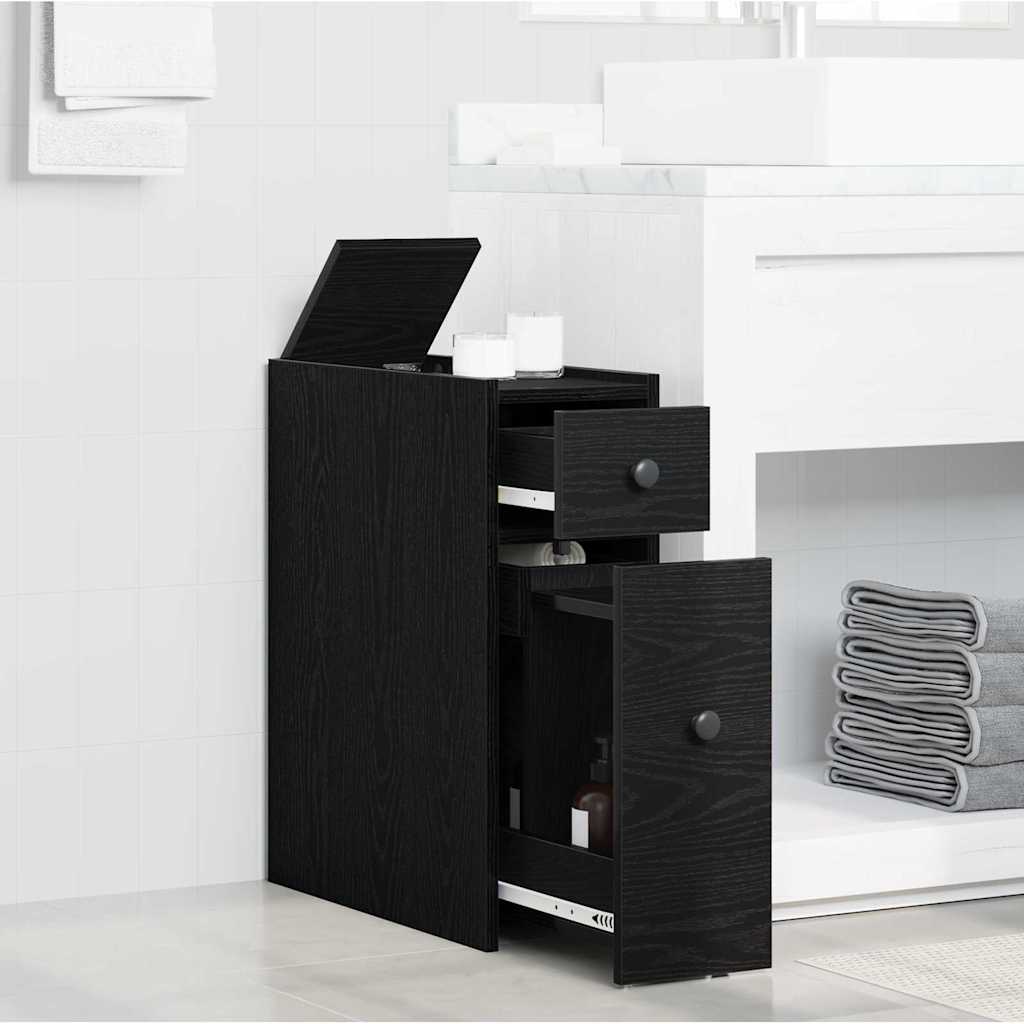 Bathroom Furniture Set Wall-mounted Black Oak 80 x 18 x 60 cm