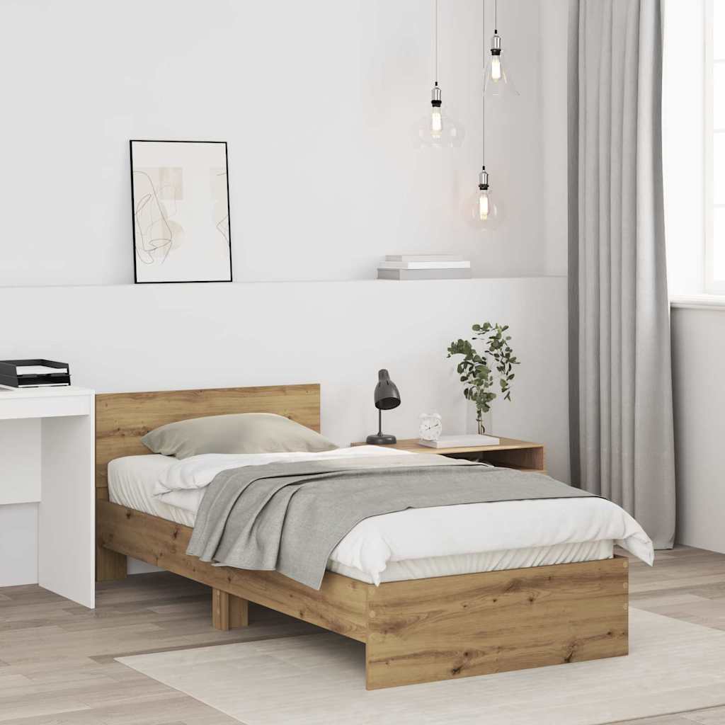 Bed Frame Artisan Oak 90 x 190 cm Engineered Wood