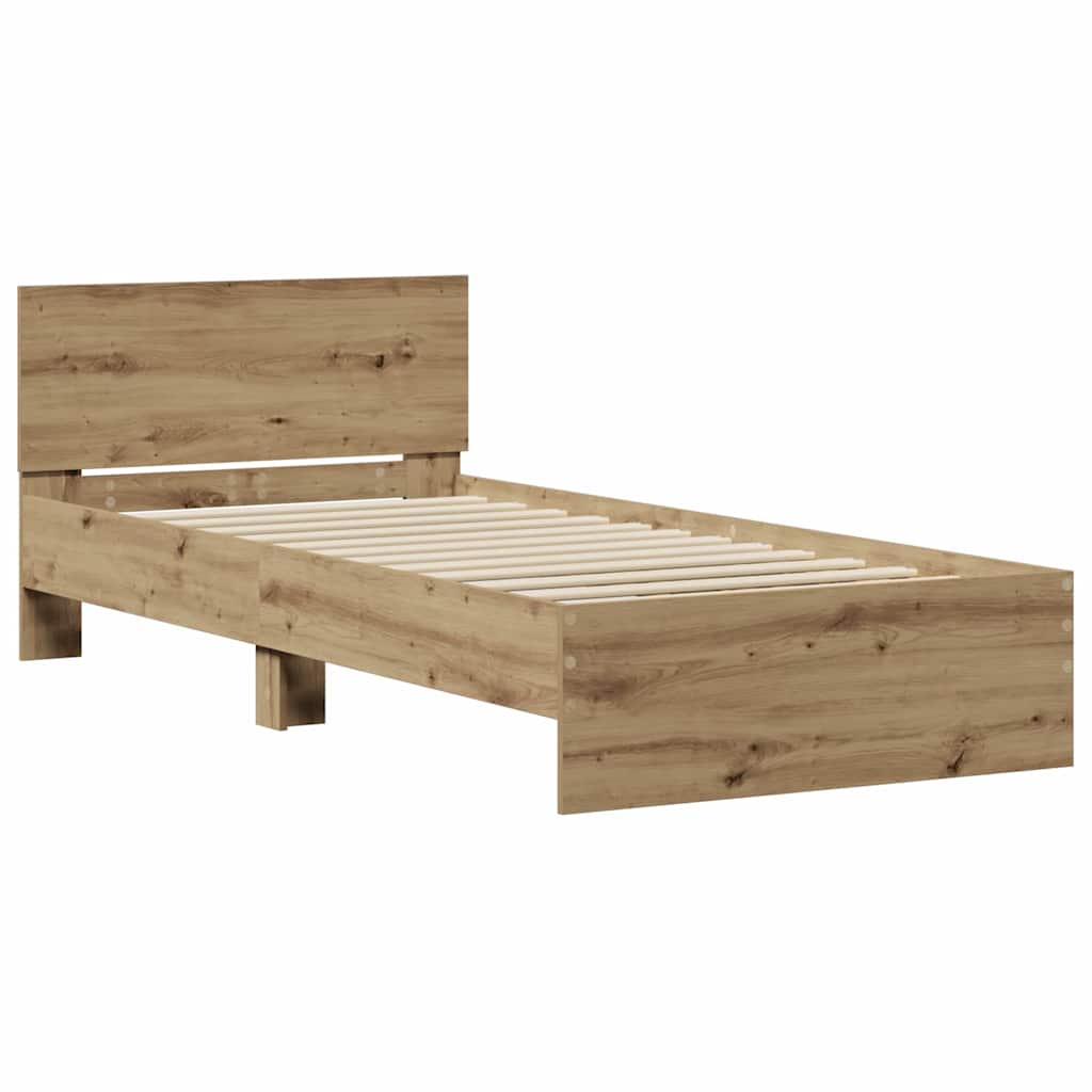 Bed Frame Artisan Oak 90 x 190 cm Engineered Wood
