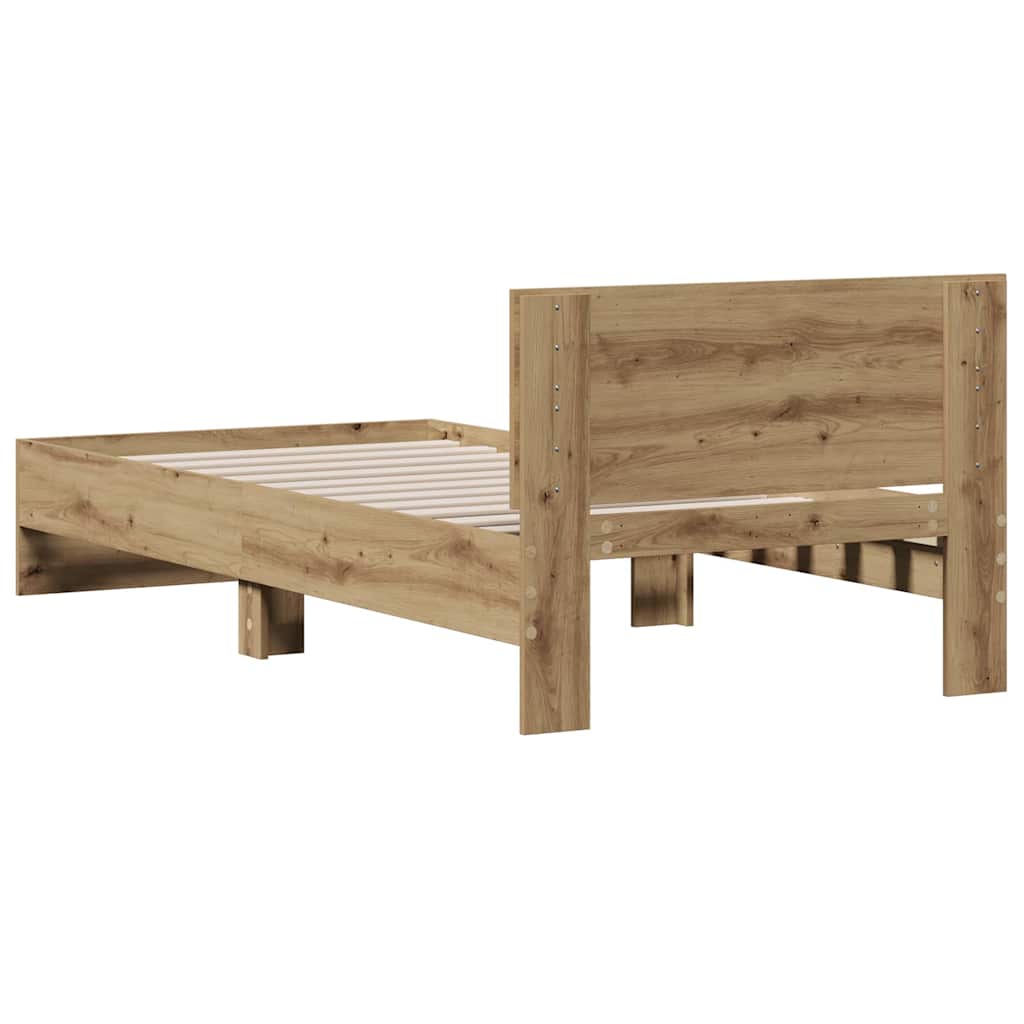 Bed Frame Artisan Oak 90 x 190 cm Engineered Wood