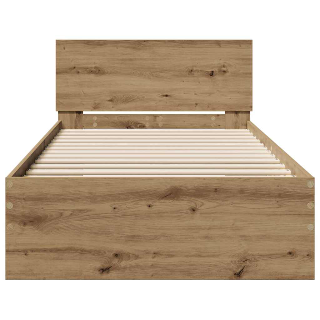 Bed Frame Artisan Oak 90 x 190 cm Engineered Wood