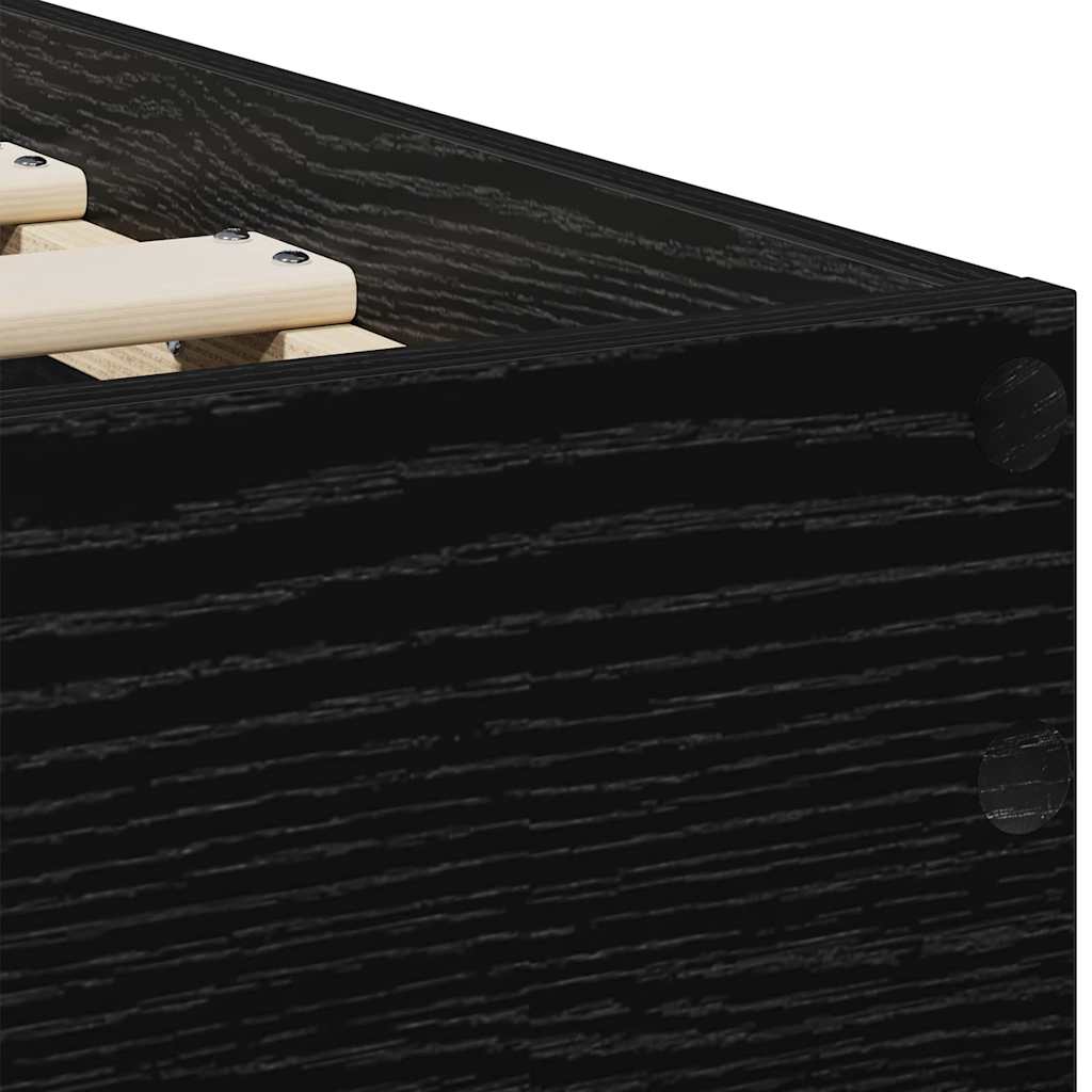 Bed Frame with Headboard Black Oak 90 x 190 cm Engineered Wood