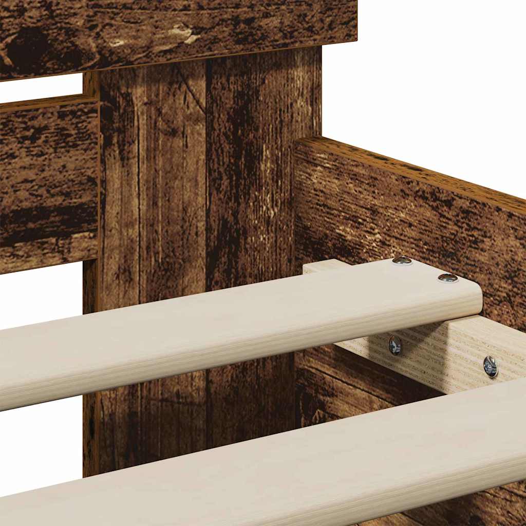 Bed Frame with Headboard Old Wood 75 x 190 cm Engineered Wood
