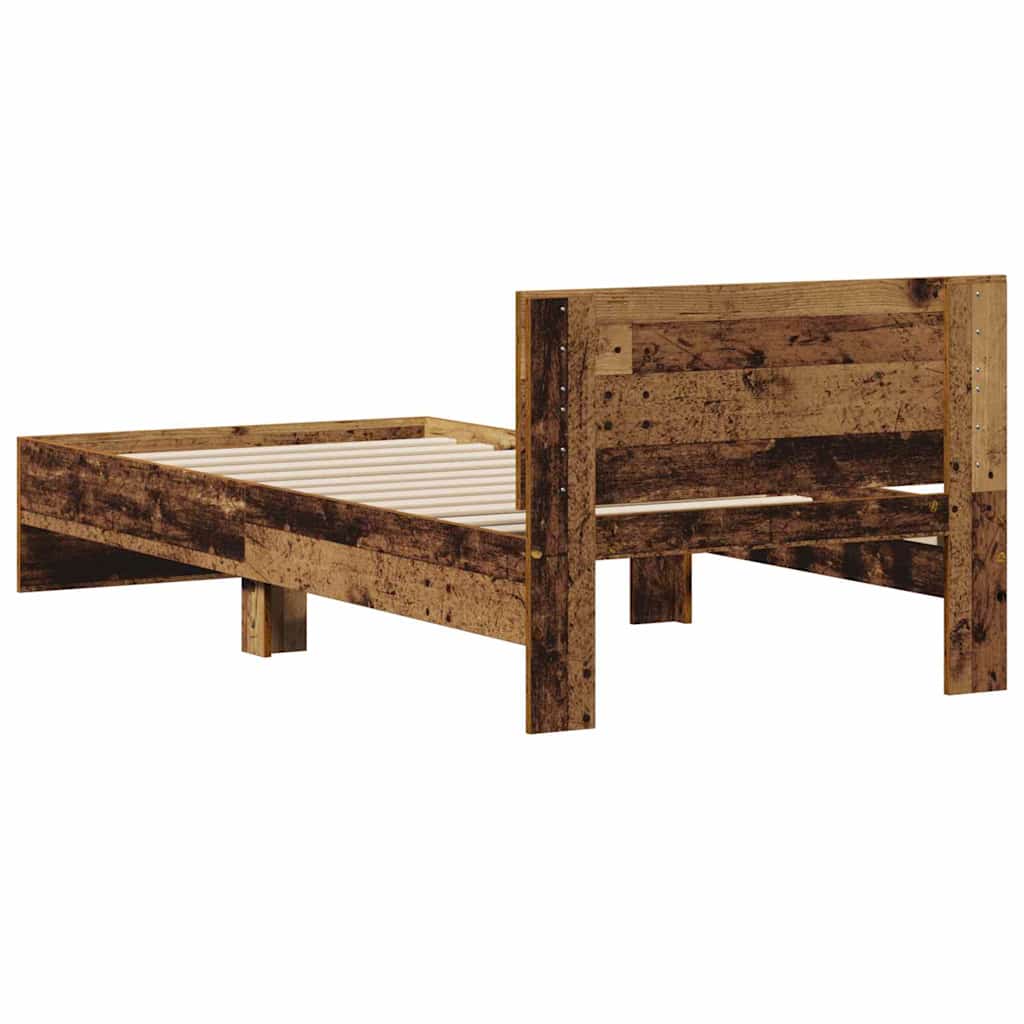 Bed Frame with Headboard Old Wood 75 x 190 cm Engineered Wood