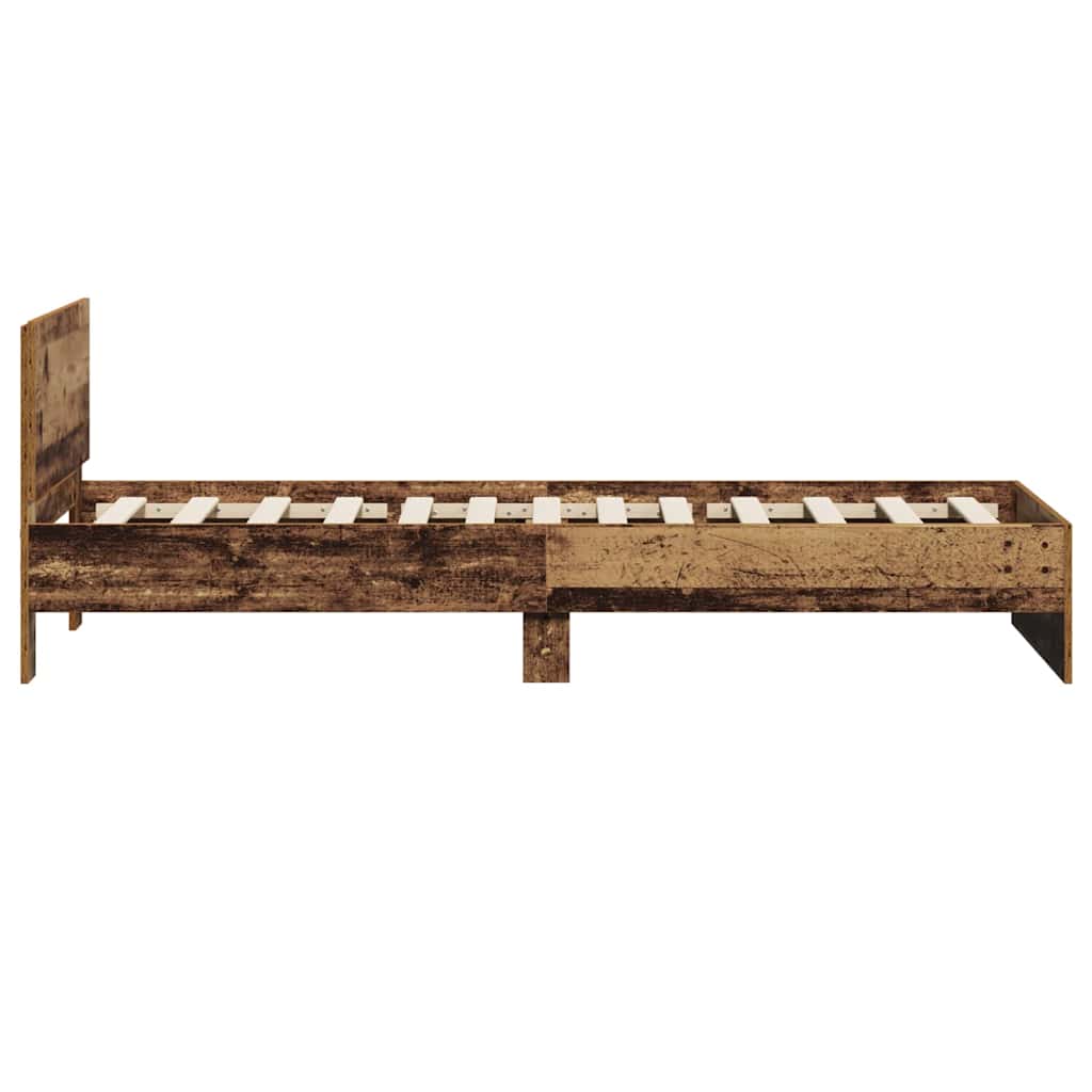 Bed Frame with Headboard Old Wood 75 x 190 cm Engineered Wood