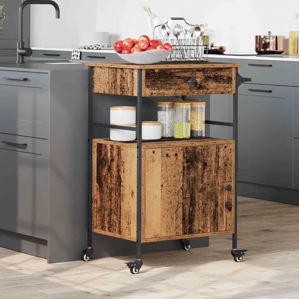 Kitchen Trolley Old Wood 56 x 43 x 89.5 cm Engineered Wood