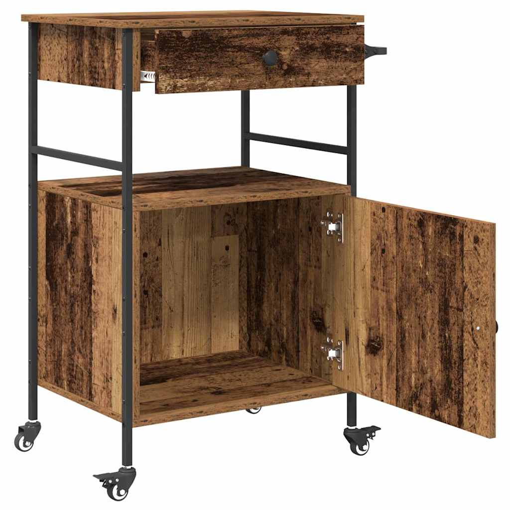 Kitchen Trolley Old Wood 56 x 43 x 89.5 cm Engineered Wood