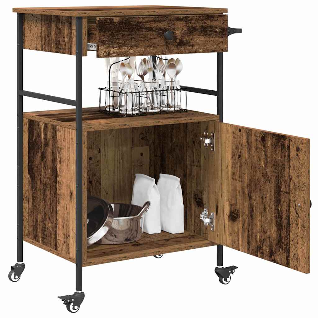 Kitchen Trolley Old Wood 56 x 43 x 89.5 cm Engineered Wood